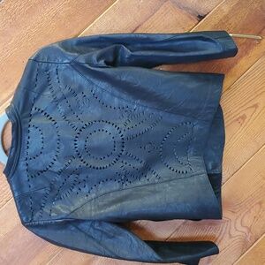 EUC Cleobella Mexicana Black Leather Moto Jacket S